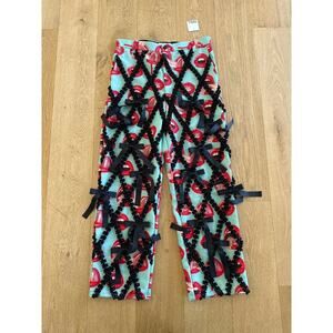 Kidill Innocence Collection Ribbon Pants in Green Black & Red - NWT